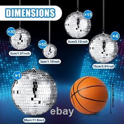 100 Pcs Mirror Disco Balls Decorations Different Sizes Bulk 1, 2, 3, 4, 12