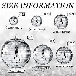 100 Pcs Mirror Disco Balls Decorations Different Sizes Bulk Silver Disco Ball
