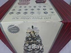 100 Piece Christmas Trim Kit, Tree in Box, Ornaments, Balls, Silver/White, NEW