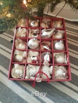 100 Piece Elegant Trim Kit Christmas Glass Ornaments And More Silver/White