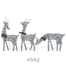 106.3x2.8x35.4Silver Christmas Reindeer Family with8 Different Lighting Effects
