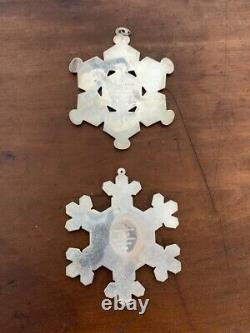 10 Sterling Silver Gorham Snowflake Christmas Ornaments 1970's 80's