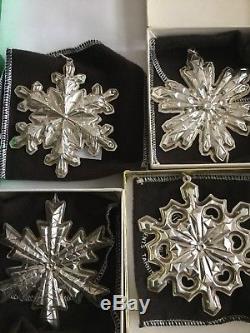 10 Vintage Gorham Sterling Silver Snowflake Christmas Ornaments 1970-1979