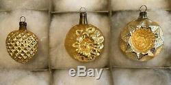 12 Antique German PINK SILVER GOLD Unsilverd Mercury Glass XMAS Feather ORNAMENT