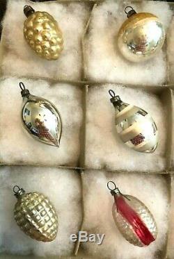 12 Antique Mercury Glass Silver Feather Tree Figural Christmas Ornament 2 tall