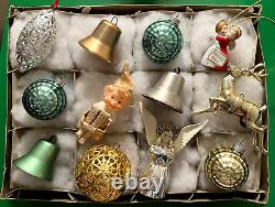 12 MidCentury XMAS Ornaments Pixie Elf Ardalt Angel MELODEE Bell Balls Reindeer