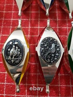 12 Pc Lot International Sterling 12 Days of Christmas Sterling Silver Ornaments