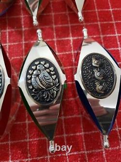 12 Pc Lot International Sterling 12 Days of Christmas Sterling Silver Ornaments