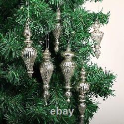 12 Pcs Crystal Glass Finial Christmas Ornaments Large Hanging Christmas Finia