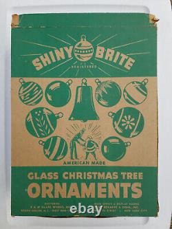 12 Vintage Shiny Brite Christmas Ornaments + Box