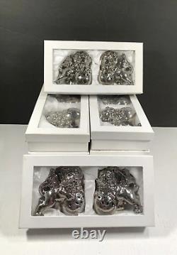 16 Foo Dogs Z Gallerie Silver Ornaments Lions Original Boxes Unused 3.75 T