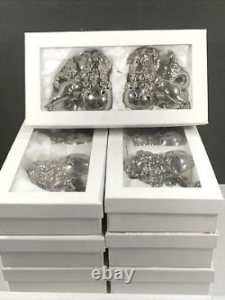 16 Foo Dogs Z Gallerie Silver Ornaments Lions Original Boxes Unused 3.75 T