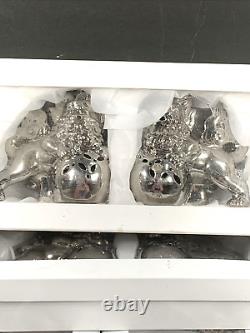 16 Foo Dogs Z Gallerie Silver Ornaments Lions Original Boxes Unused 3.75 T