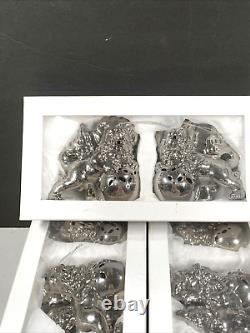 16 Foo Dogs Z Gallerie Silver Ornaments Lions Original Boxes Unused 3.75 T