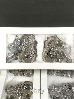 16 Foo Dogs Z Gallerie Silver Ornaments Lions Original Boxes Unused 3.75 T