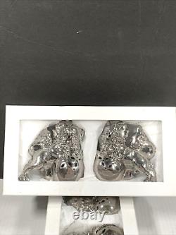 16 Foo Dogs Z Gallerie Silver Ornaments Lions Original Boxes Unused 3.75 T