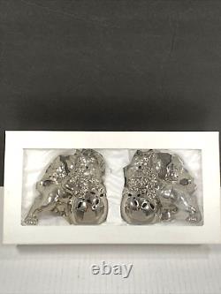 16 Foo Dogs Z Gallerie Silver Ornaments Lions Original Boxes Unused 3.75 T