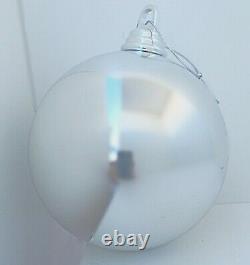 18 5in Large Shiny Silver Christmas Ball Ornaments Shatterproof Plastic 140mm