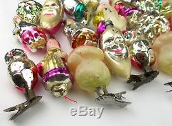 18 Vintage USSR Russian Silver Glass Christmas Tree Ornament New Year Decoration