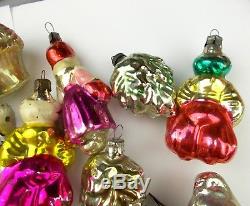 18 Vintage USSR Russian Silver Glass Christmas Tree Ornament New Year Decoration