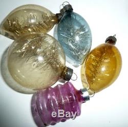 18 Vintage X-mas Tree Glass Ornaments Wwii Ww II Era Un-silvered Translucent