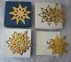 1970-2001 MMA Museum Art Gold Sterling Snowflake Star Christmas Ornament Set 4