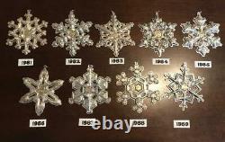 1970-2018 Vintage Gorham Sterling Silver Snowflake Star Retro Christmas Ornament
