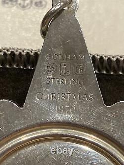 1970 Gorham Sterling Christmas Snowflake Ornament RARE EXCELLENT withbox & bag