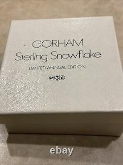 1970 Gorham Sterling Christmas Snowflake Ornament RARE EXCELLENT withbox & bag