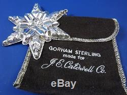 1970 Gorham Sterling Silver Snowflake Christmas Holiday Ornament in Box