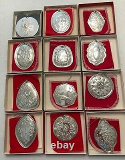 1971-1982 Vintage Towle Twelve Days of Christmas Sterling Silver Ornaments