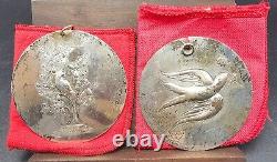 1971 & 1987 Towle Sterling Silver Dove Birds Pear Tree Christmas Two Ornaments