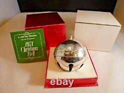 1971 1st Ed Wallace Silver Plated Sleigh Bell Christmas Ornament Original Box