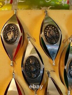 1972 Vintage 12 Days Of Christmas Sterling Silver Ornaments International Silver