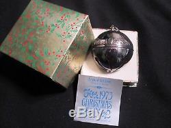 1973 Wallace Annual Silver Plate Sleigh Bell Christmas Ornament Decoration