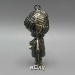 1974 Joan Walsh Anglund Sterling Silver Christmas Ornaments Boy Girl by Wolfpit