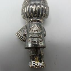 1974 Joan Walsh Anglund Sterling Silver Christmas Ornaments Boy Girl by Wolfpit