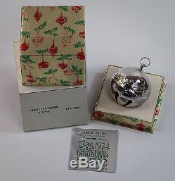 1974 Wallace 4 Limited Edition Silver Plated Sleigh Bell Christmas Ornament, Box