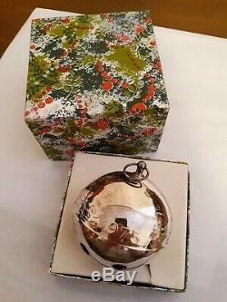 1975 5th Wallace Silverplated Christmas Sleigh Bell Ornament Sprightly Elves 3
