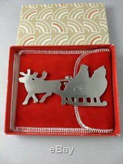 1978 American Heritage Santa in his Sled Sterling Silver Christmas Ornament NEW