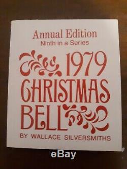 1979 9th Wallace Silverplated Bustling Christmas Village Sleigh Bell Ornament 3