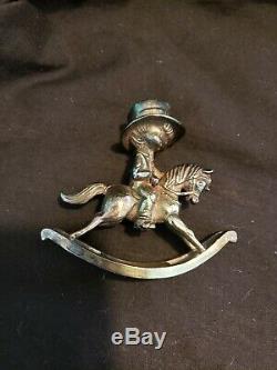 1980 Sterling Silver Christmas Ornament rocking horse Hallmarks Little Gallery