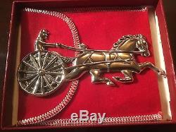 1980 Sterling Silver Gorham American Heritage Horse And Sulky Ornament With Box