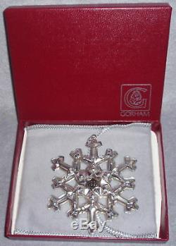 1981 Gorham Sterling Silver Gold Year Christmas Snowflake Ornament Pendant MIB