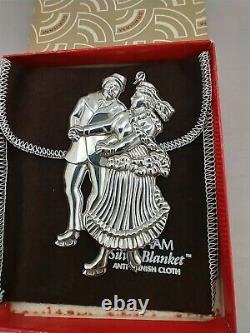 1983 American Heritage Sterling Silver Skaters Christmas Ornament New, Mint, Box