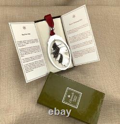 1984 Christofle Silver Plated Christmas Ornament Decoration Holly Leaf Bauble