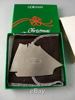 1984 Gorham Schooner Sterling Silver Christmas Ornament RARE! New withbox and bag