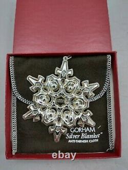 1984 Gorham Sterling Christmas Snowflake Ornament EXCELLENT withbox & bag