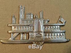 1985 Sterling Silver Gorham American Heritage Side Wheeler Ornament w Pouch A