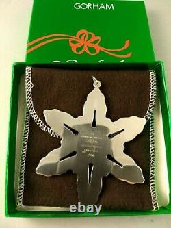 1986 Gorham Sterling Christmas Snowflake Ornament New, Unused, withbox & bag